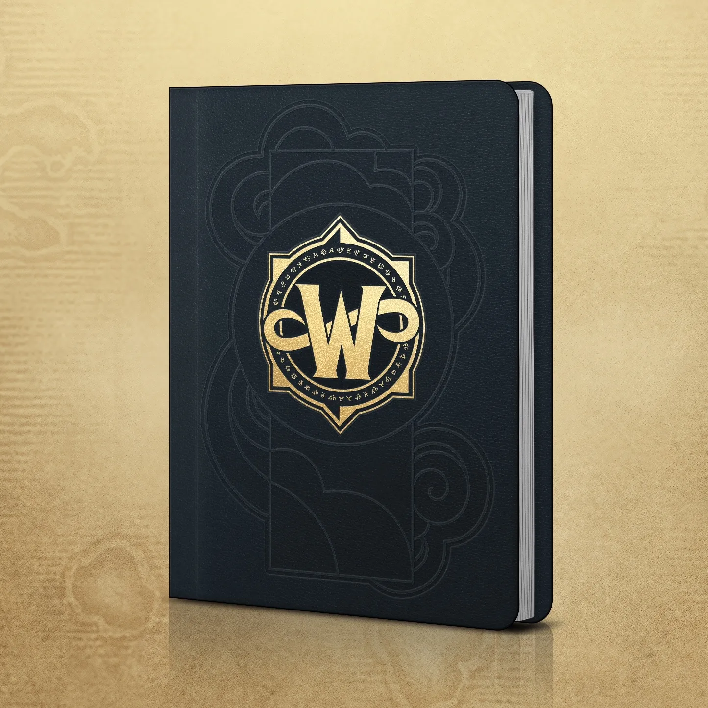 The companion journal of the Collector’s Edition, dark blue with the golden W emblem of Forever