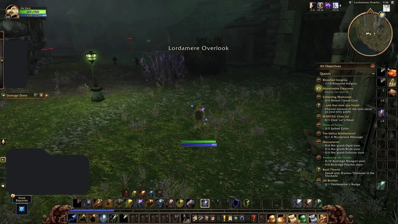 Lordamere Overlook, with the way to Viktor the Vile on the left and the way on to the right, a screenshot from the beta of World of Warcraft: Forever