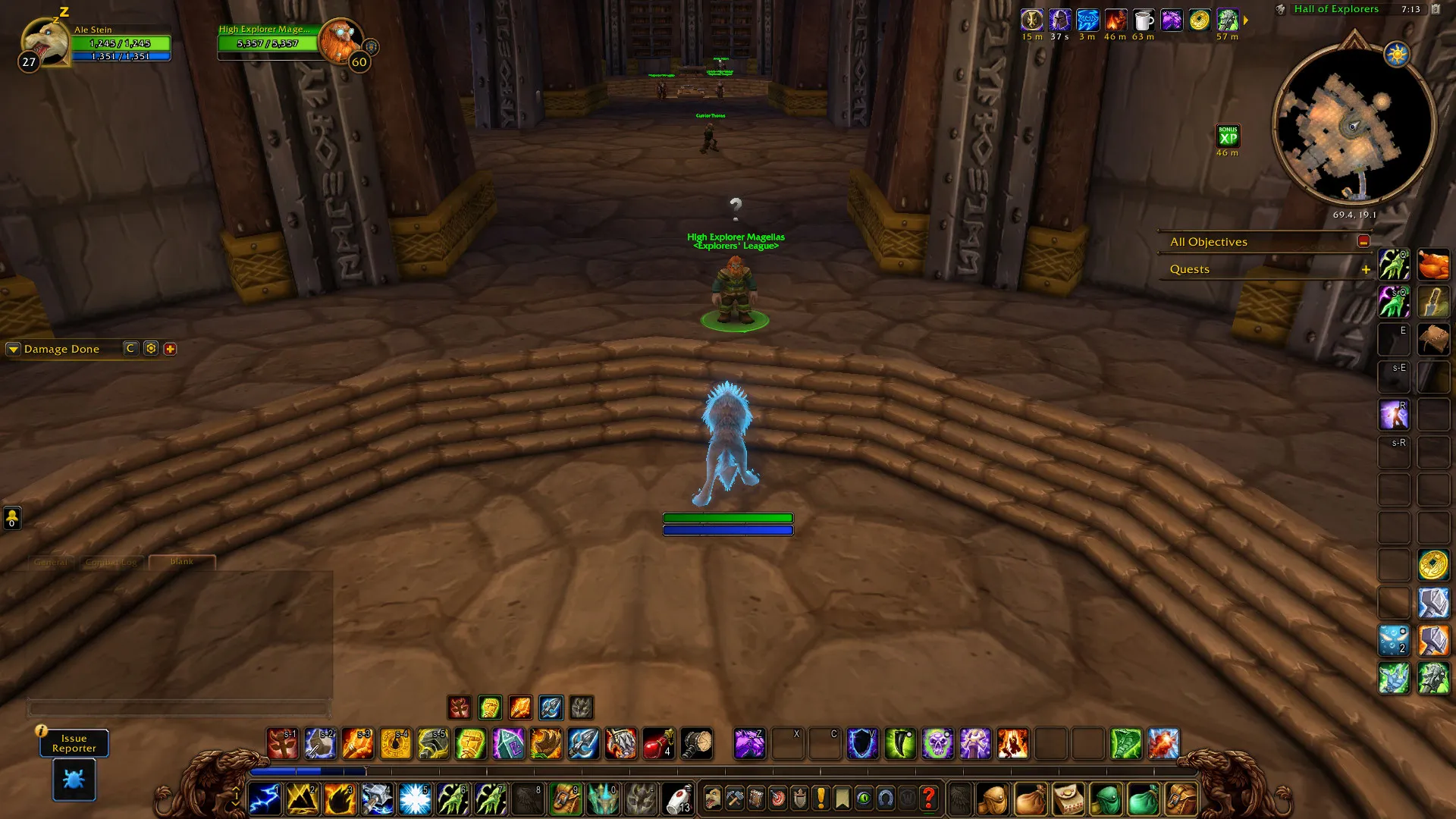 High Explorer Magellas in the Hall of Explorers in Ironforge, a screenshot from the beta of World of Warcraft: Forever