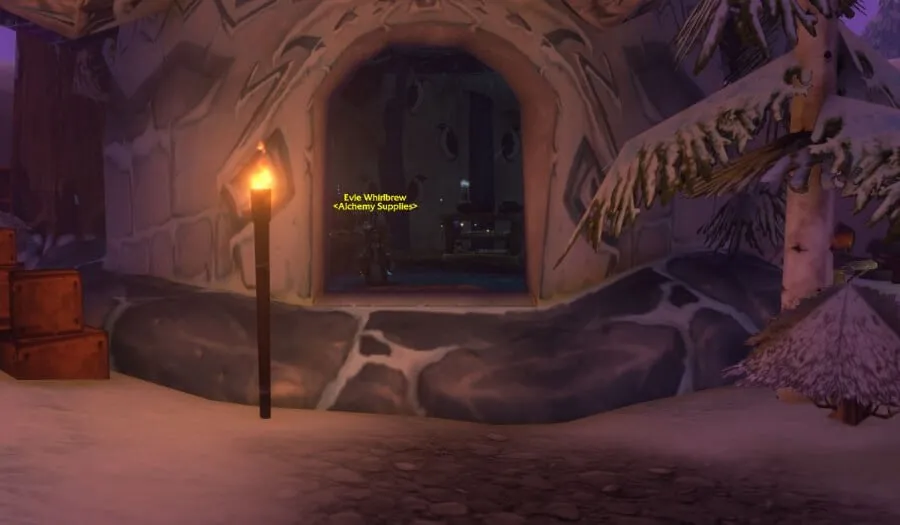Ka-Boom! in Winterspring, a screenshot from the beta of World of Warcraft: Forever