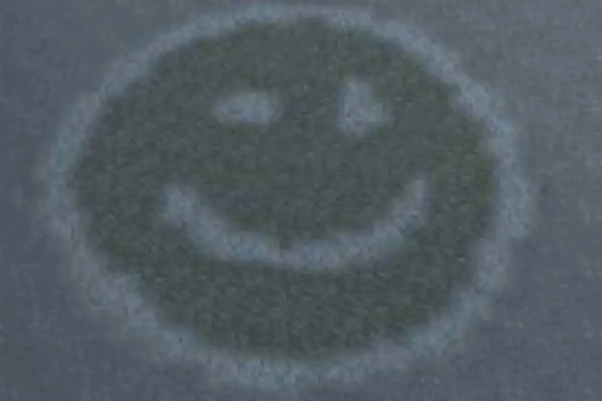 Ein Smiley auf dem Boden in dunkelgrauem Stein, das versteckte Easter Egg unter Karazhan, ein Screenshot aus World of Warcraft