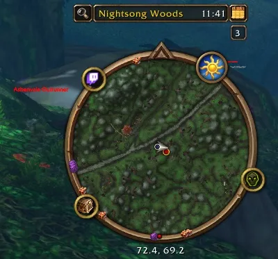 A minimap with a stealthed enemy made visible by Track Hidden