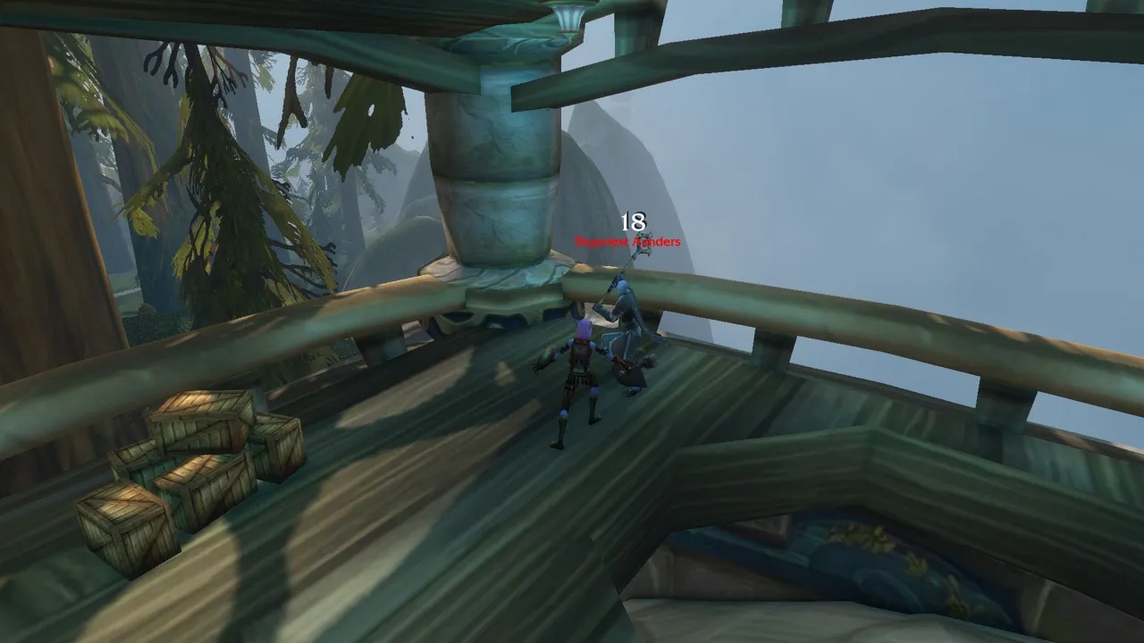 Commander Aanders at the top of the watchtower, a screenshot from the World of Warcraft: Forever beta