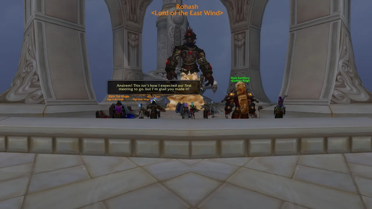 Horde and Alliance reinforcements arrive in front of Rohash, a screenshot from the World of Warcraft: Forever beta