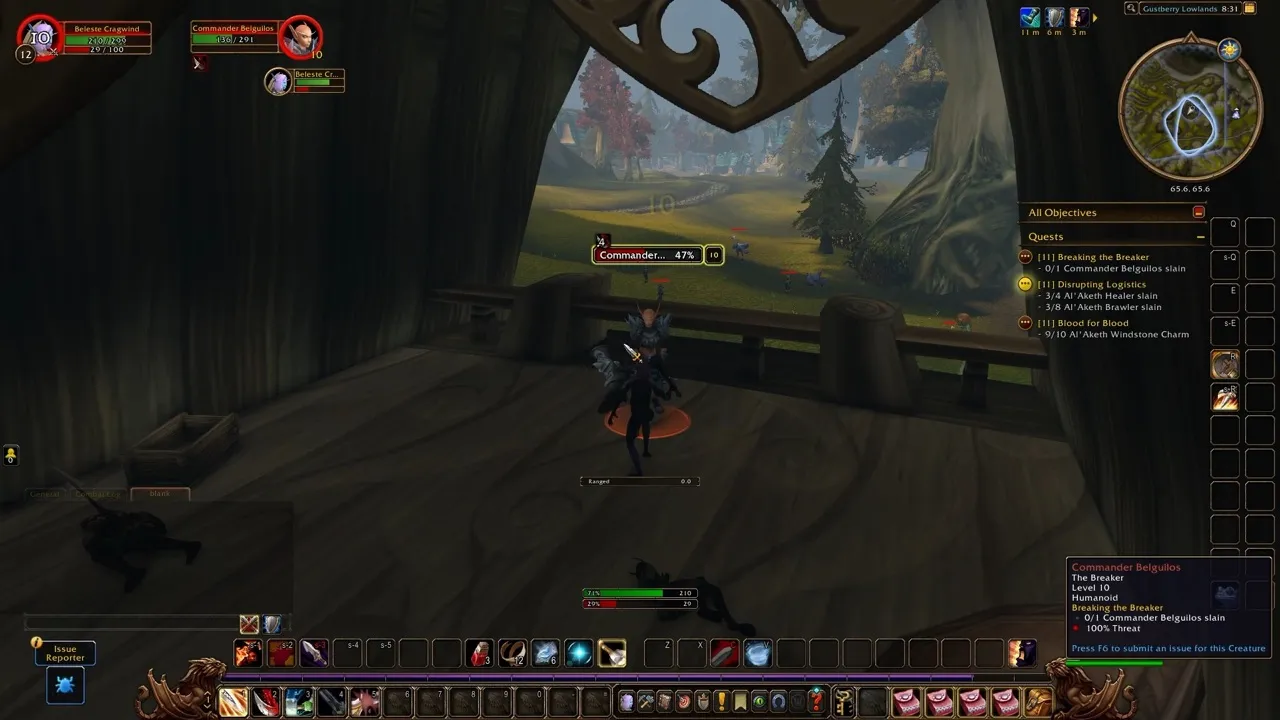 Commander Belguilos in his building, a screenshot from the World of Warcraft: Forever beta