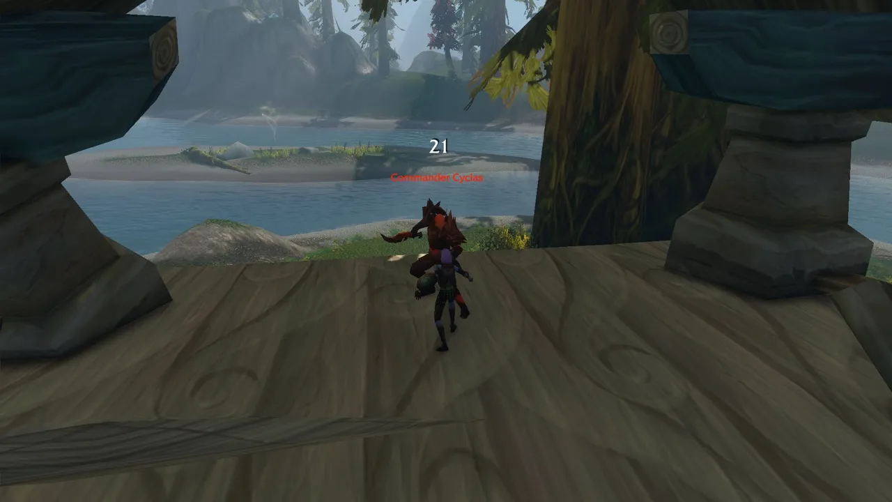 Commander Cyclas in his building, a screenshot from the World of Warcraft: Forever beta
