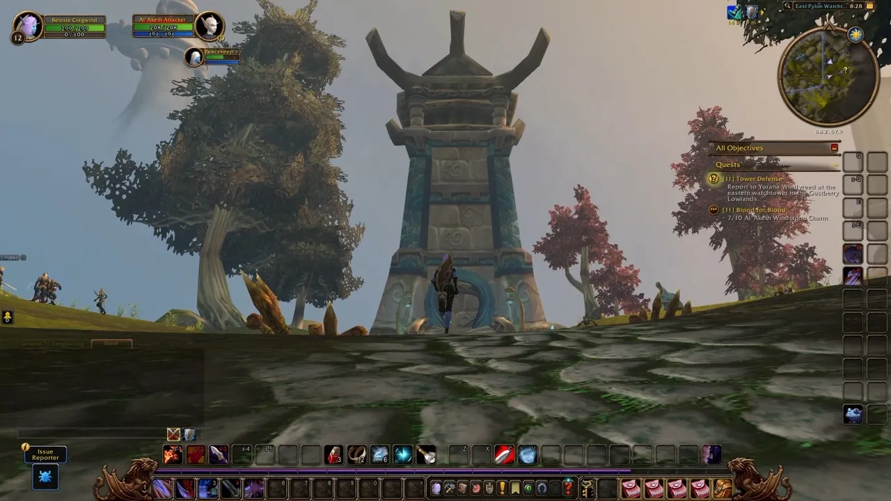 The East Pylon Watchtower, a screenshot from the World of Warcraft: Forever beta