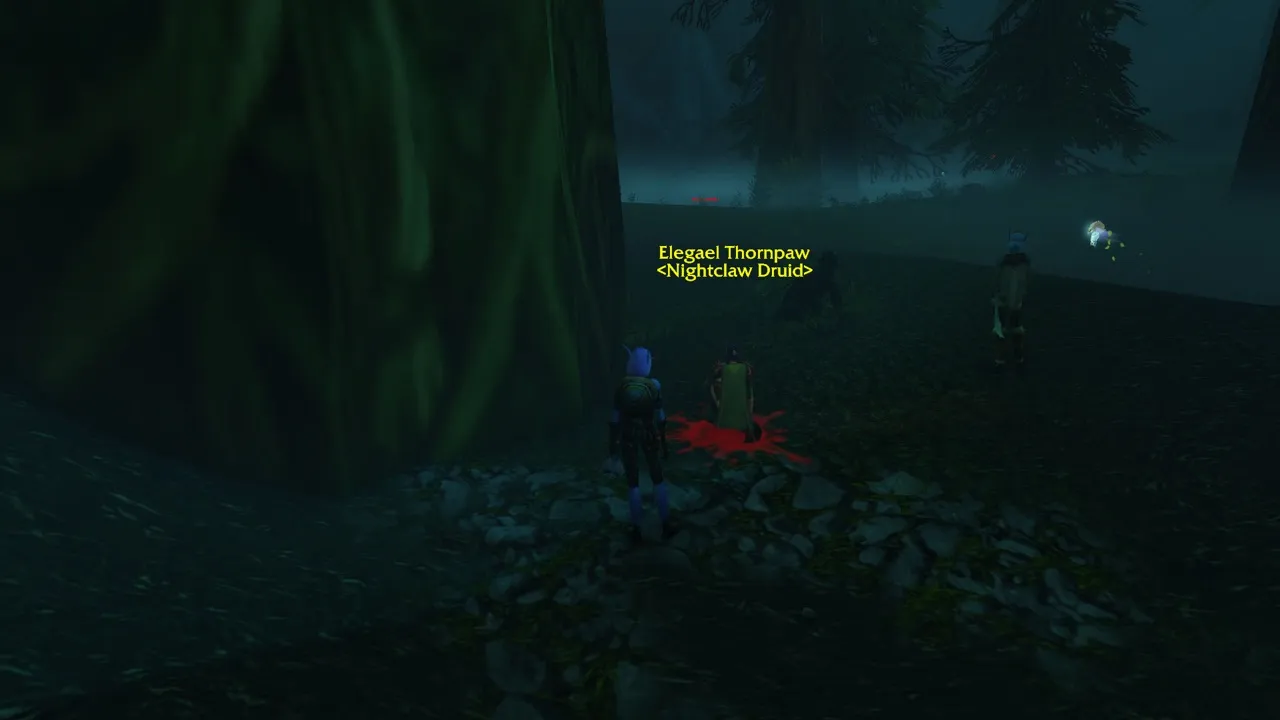 Elegael Thornpaw in Shadowgale Forest, a screenshot from the World of Warcraft: Forever beta