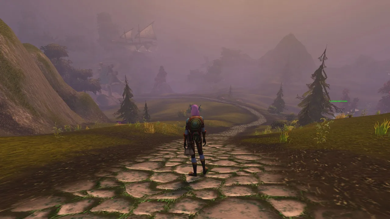 The Gustberry Lowlands on the way to Valanaar, a screenshot from the World of Warcraft: Forever beta