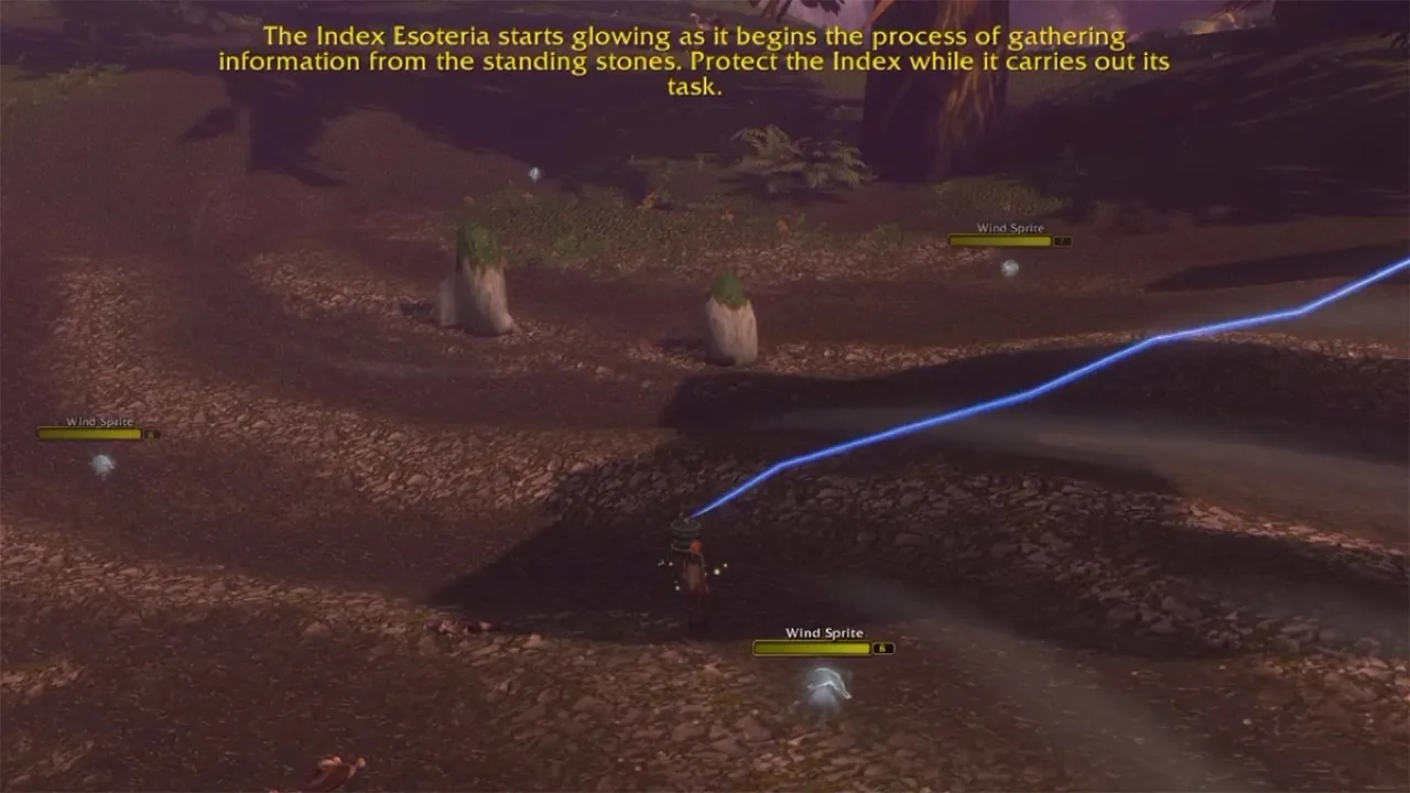 The Index Esoteria at the Overlook Standing Stones, a screenshot from the World of Warcraft: Forever beta