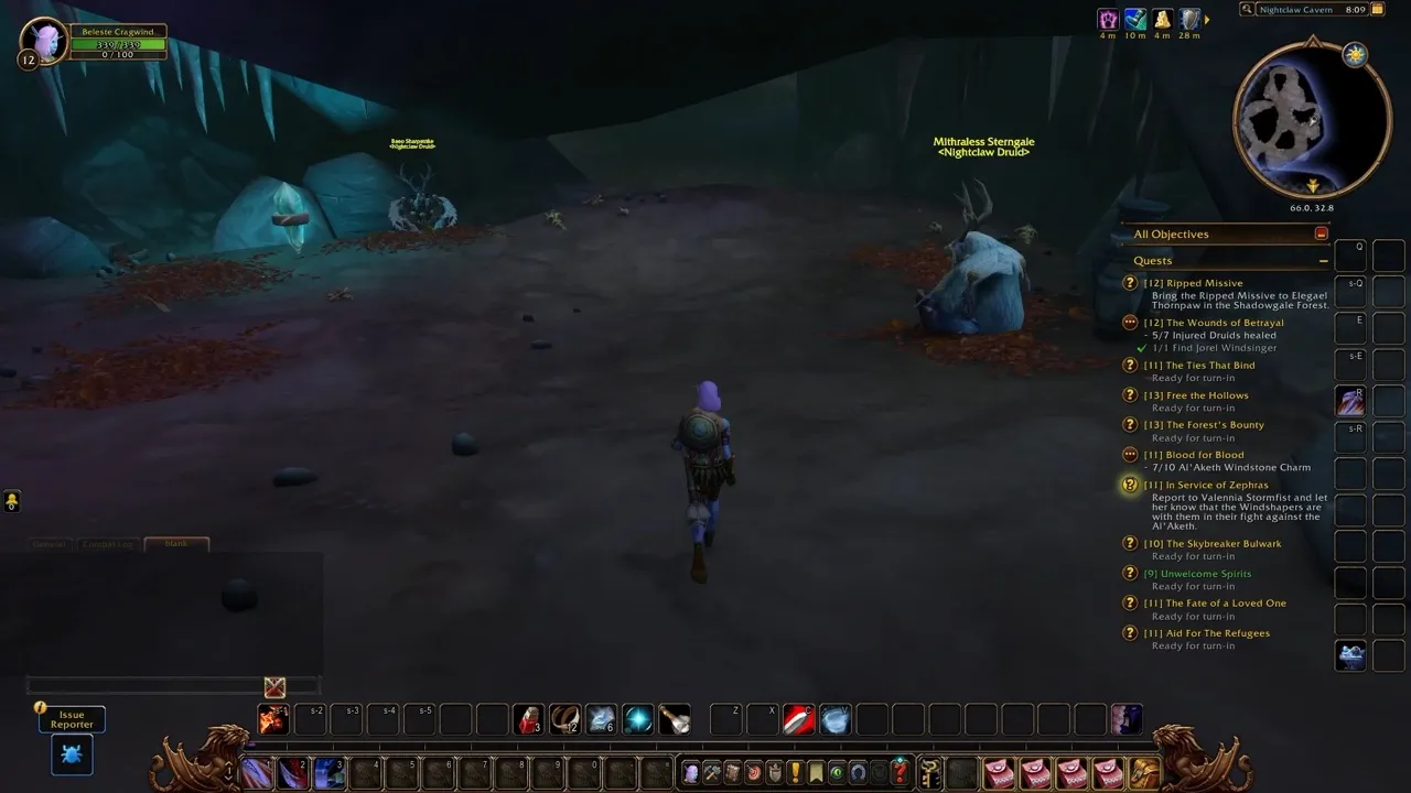 Mithraless Sterngale and Baeo Sharpstrike in the last chamber, a screenshot from the World of Warcraft: Forever beta
