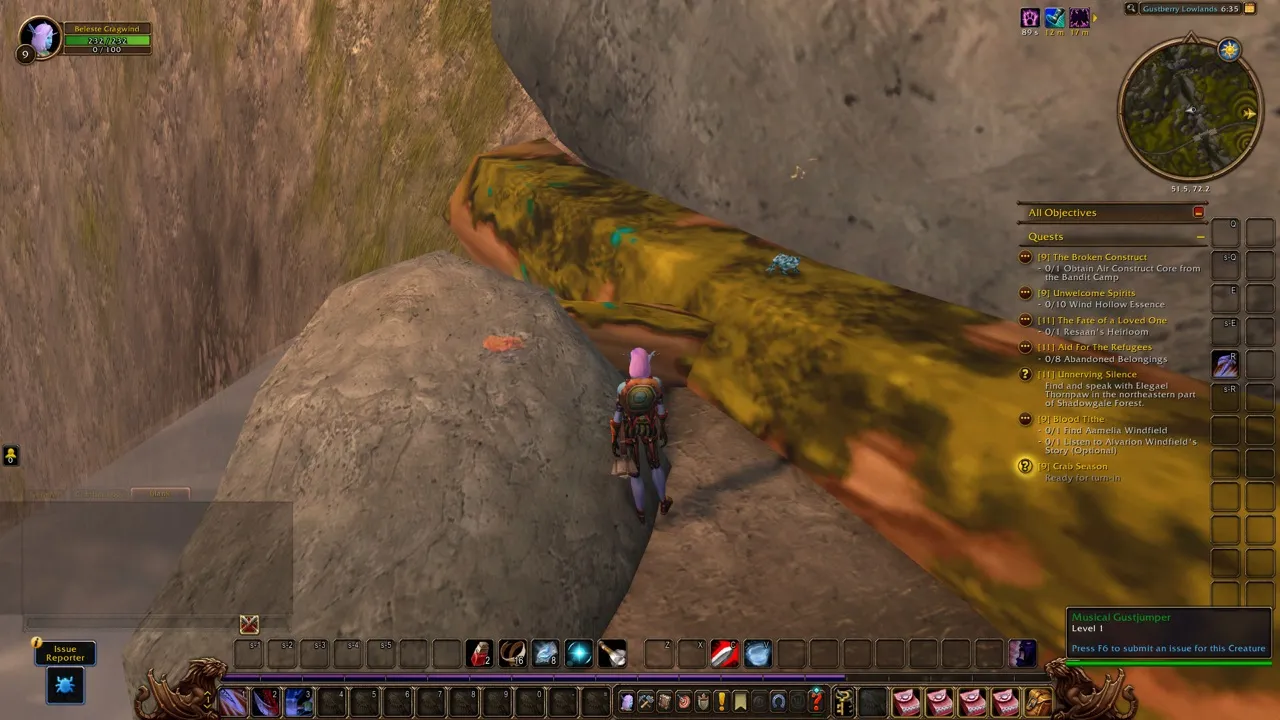 A new Musical Gustjumper on the log, a screenshot from the World of Warcraft: Forever beta