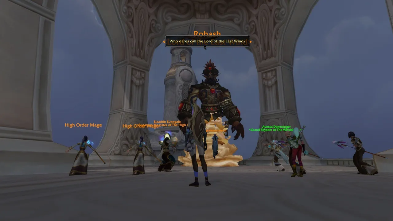 Rohash, Lord of the East Wind, a screenshot from the World of Warcraft: Forever beta