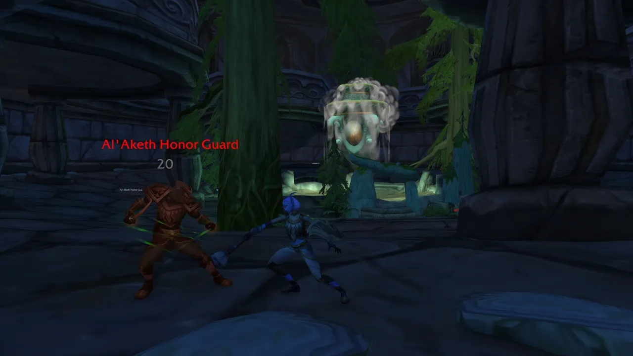 An Al’Aketh Honor Guard inside the Shrine of Akir, a screenshot from the World of Warcraft: Forever beta