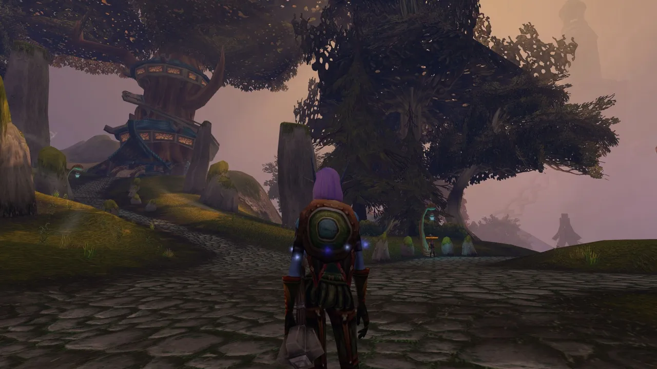 The big tree house of Valanaar, a screenshot from the World of Warcraft: Forever beta