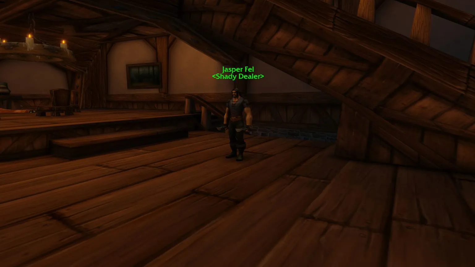 Jasper Fel, Shady Dealer in Stormwind, der Reagenzien für Gifte verkauft, ein Screenshot aus der Beta von World of Warcraft: Forever
