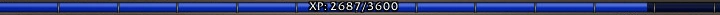 The experience bar with 2687 of 3600 experience, a screenshot from the beta of World of Warcraft: Forever